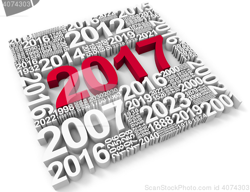 Image of Twenty Seventeen Shows Happy New Year And Annual 3d Rendering