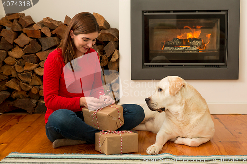 Image of Wrapping presents for Christmas