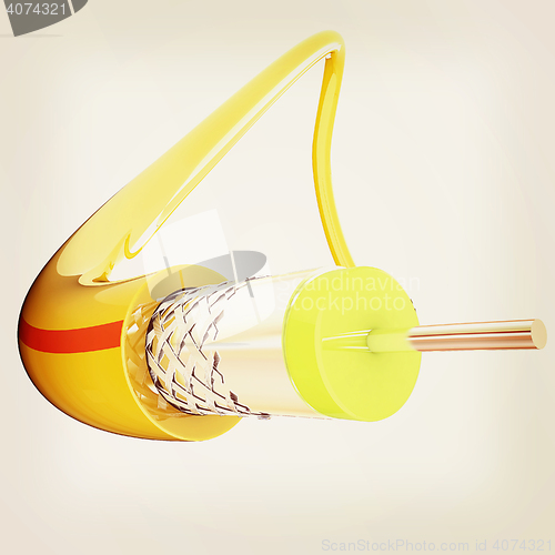 Image of Cables for high tech connect. 3D illustration. Vintage style.