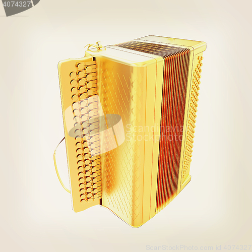 Image of Musical icon instruments - bayan. 3D illustration. Vintage style