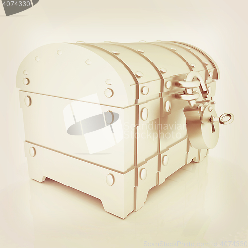 Image of The chest. 3D illustration. Vintage style.