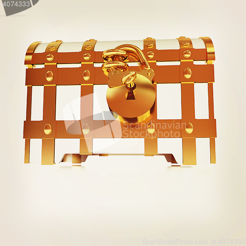 Image of The chest. 3D illustration. Vintage style.