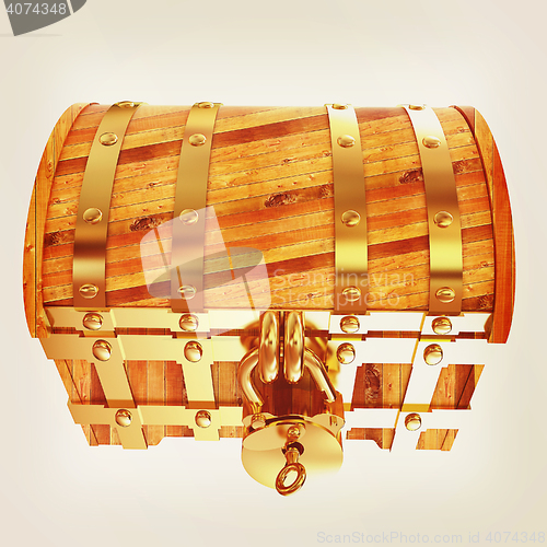 Image of The chest. 3D illustration. Vintage style.