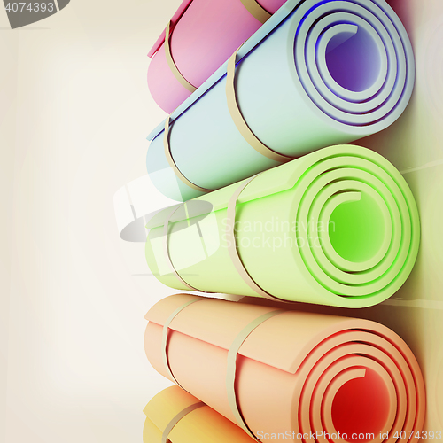 Image of karemats. 3D illustration. 3D illustration. Vintage style.