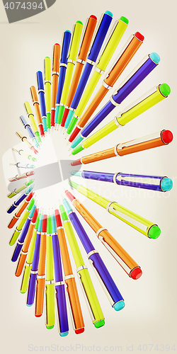 Image of corporate pen design . 3D illustration. Vintage style.