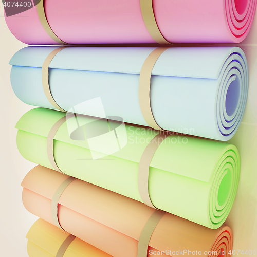Image of karemats. 3D illustration. 3D illustration. Vintage style.