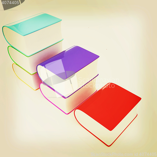 Image of Glossy Books Icon isolated on a white background. 3D illustratio