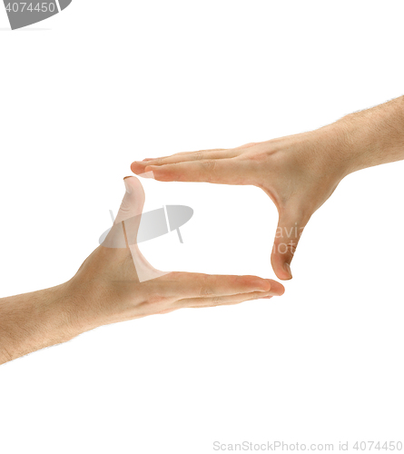 Image of hands framing comosition