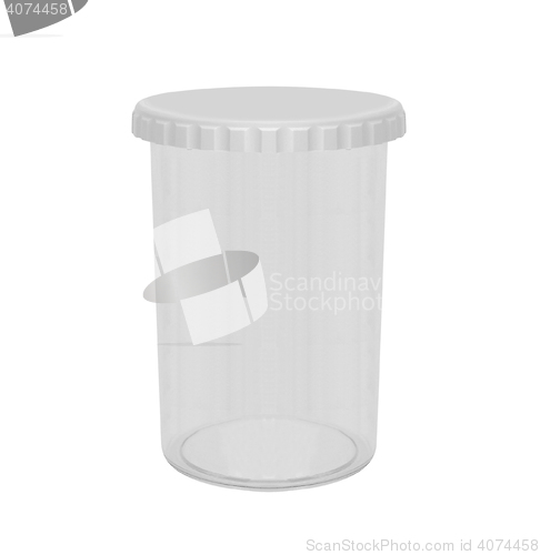 Image of Empty plastic takeaway cup on white background