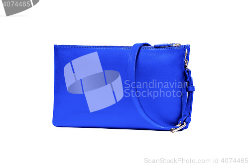 Image of Blue Leather Purse isolated on white