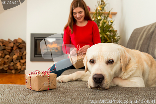 Image of Wrapping presents for Christmas