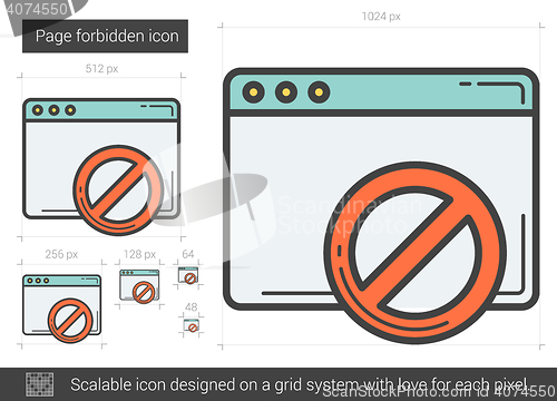 Image of Page forbidden line icon.
