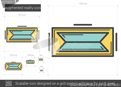 Image of Augmented reality line icon.