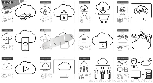 Image of Hi-Tech line icon set.