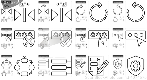 Image of Content Edition line icon set.