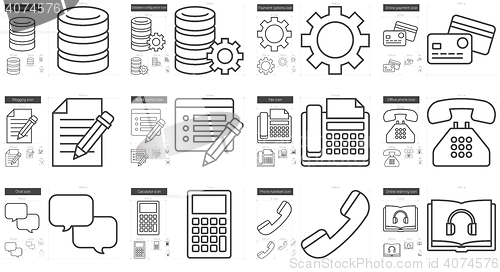 Image of Technology line icon set.