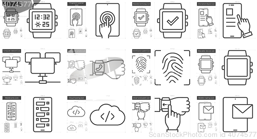 Image of Mobility line icon set.