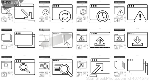 Image of Application line icon set.