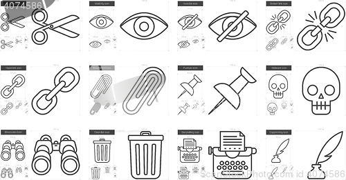 Image of Content Edition line icon set.