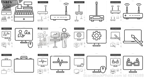 Image of Technology line icon set.