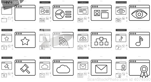 Image of Application line icon set.
