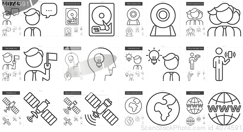 Image of Technology line icon set.