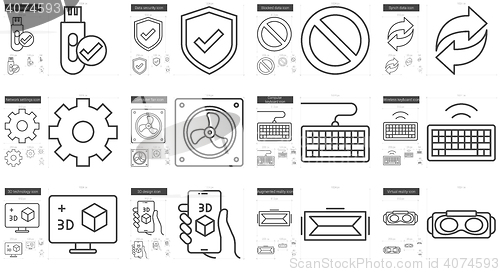 Image of Gadgets line icon set.