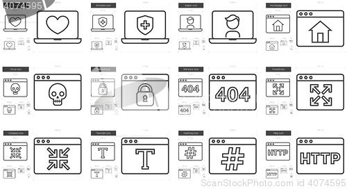 Image of Application line icon set.