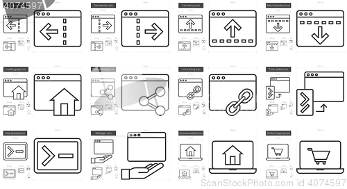 Image of Application line icon set.