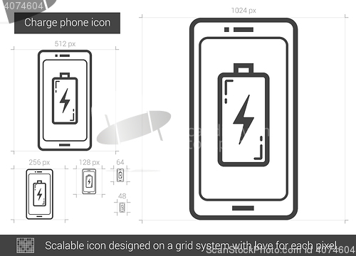 Image of Charge phone line icon.