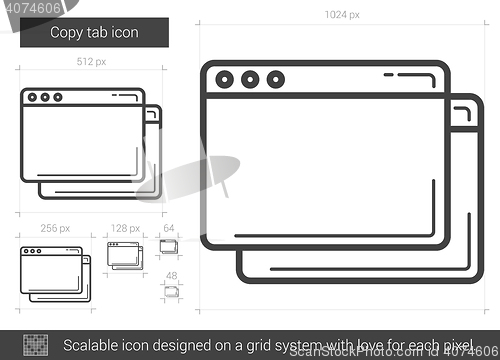 Image of Copy tab line icon.