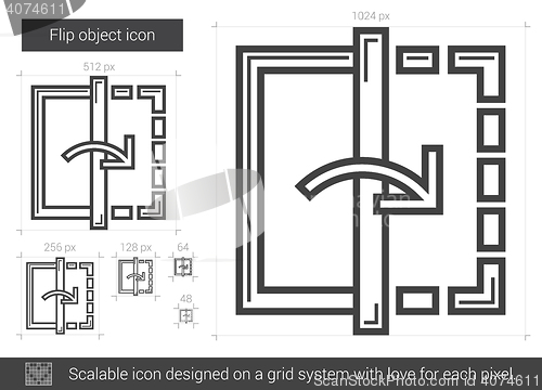 Image of Flip object line icon.
