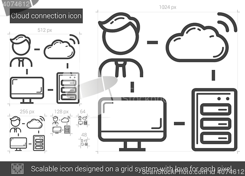 Image of Cloud connection line icon.