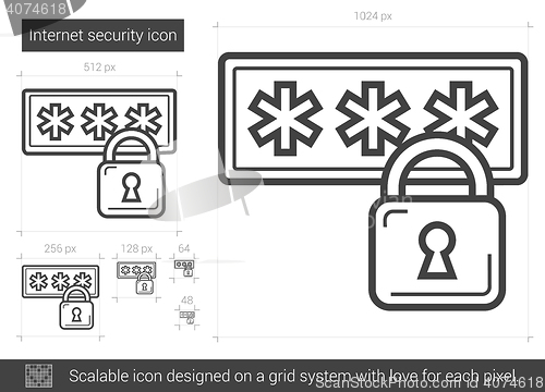 Image of Internet security line icon.