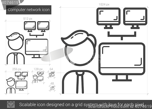 Image of Computer network line icon.