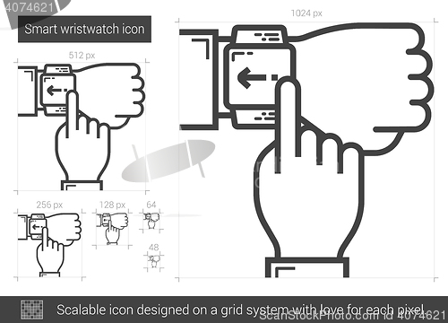 Image of Smart wristwatch line icon.
