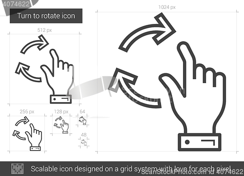 Image of Turn to rotate line icon.