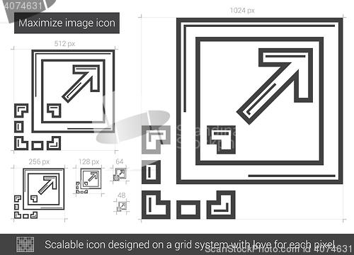 Image of Maximize image line icon.