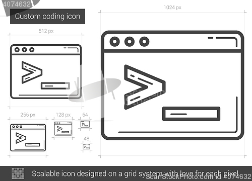 Image of Custom coding line icon.