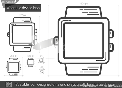 Image of Wearable device line icon.