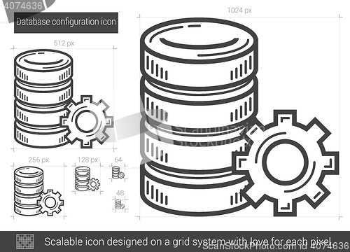 Image of Database configuration line icon.