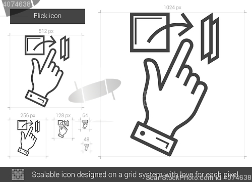 Image of Flick line icon.