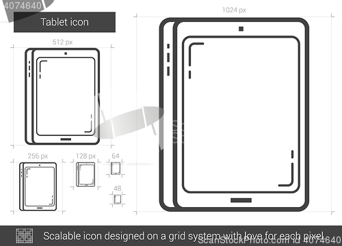 Image of Tablet line icon.