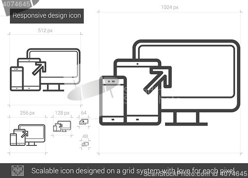 Image of Responsive design line icon.