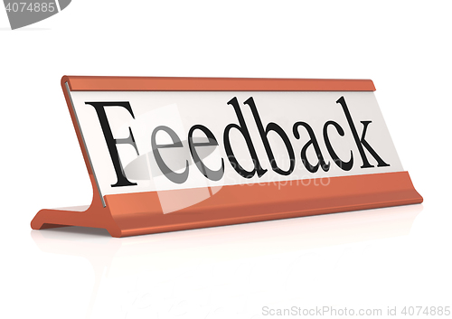 Image of Feedback table tag isolated