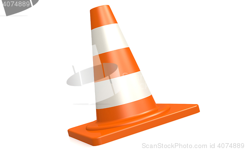 Image of Traffic cone in white and isolated background