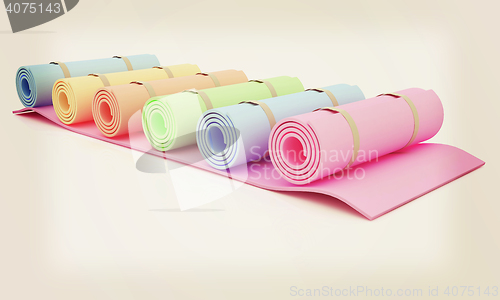 Image of karemats. 3D illustration. 3D illustration. Vintage style.