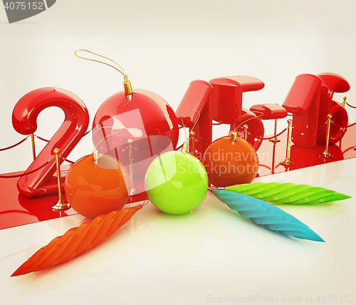 Image of Happy new 2016 year. 3D illustration. Vintage style.