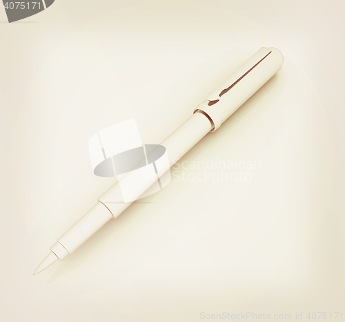 Image of Metall corporate pen design . 3D illustration. Vintage style.