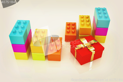 Image of educational toy and gift isolated on white background . 3D illus